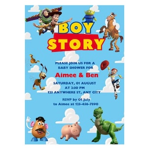Boy Story Baby Shower Invitation - Editable Digital Download | Invite Movie Theme