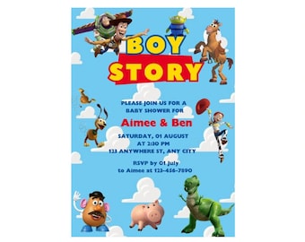 Boy Story Baby Shower Invitation - Editable Digital Download | Invite Movie Theme