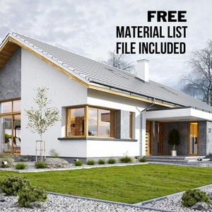 Droomhuis Wit Plan 11m x 19m - Moderne huisplattegronden, 3 slaapkamers 155 m2, met gezinsgrootte, slaapkamer, garage + materiaallijstbestand