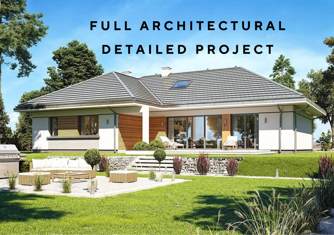 Full Detailed Modern Family House Plan 18m X 17m Modern Floor - Etsy