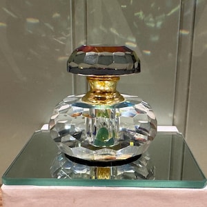 Crystal perfume bottle - Crystal - colored bottom - figurine - Swarovski crystal figurine - damaged