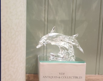 イルカ 25 mm スワロフスキー クリスタル マット ドロップ、ペンダント