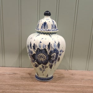 Kleine Delftse Blauw/Witte Vaas  - Decor 57 - Handbeschilderd - Aardenwerken Hollandse Delftse vaas