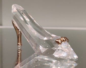 Retired Swarovski Crystal Shoe Figurine – Gold Accents, 'Your Special Treasures'