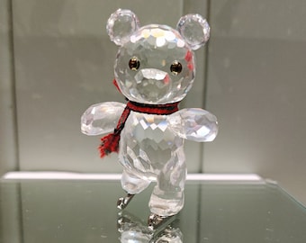 Swarovski Kris Bear on Ice Skates, Swarovski Faceted Skating Teddy