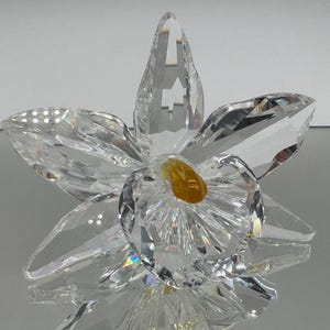 Swarovski yellow Orchid - exquisite accents - Swarovski Crystal - Crystal figurine - Crystal flowers