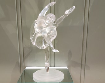 Vintage Swarovski Frosted and Clear Crystal Young Ballerina