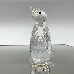 Swarovski Kristallen beeldje - Grote pinguïn - Kristallen beeldje - Swarovski Kristal - Groot beeldje - Lijm wat vergeeld