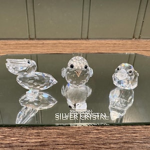 Swarovski crystal gift set - 3 birds - Sparrow old gen - Sparrow new gen - Pelican - Gift set - Swarovski crystal