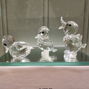 Swarovski 3-delige eendjesset - eendjesset - Swarovski-kristal - Kristallen beeldje - Leuk vogelbeeldje - GEPENSIONEERD