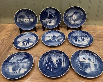 Royal Copenhagen Christmas Collector Plate: 1972-1982 Editions