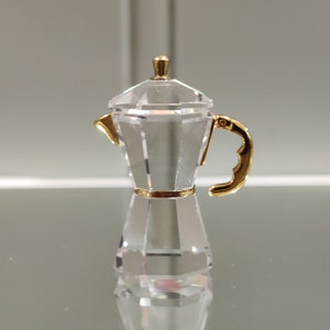Swarovski Crystal Espresso Machine Figurine - Gold Accents, Retired