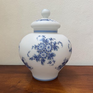 Large Opaline glass floral vase - milk glass vase