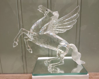 Vintage Manon 1984 Gold Tone & Clear Crystal Miniature Pegasus