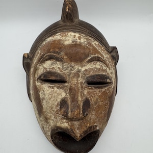 Tribal Mask in the Dan / Guéré Style – Probably Guéré (We), Ivory Coast – 29 x 20 cm – Hand-Carved African Mask