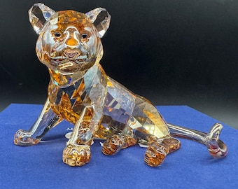 Swarovski Crystal Tiger Mom & Cubs: Gold Tone Endangered Wildlife