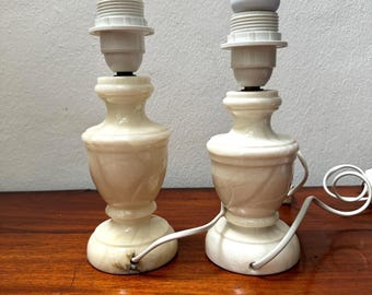2 soportes pequeños diferentes para lámparas de alabastro - lámparas de alabastro