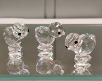 Swarovski 3 pulcini polli - Statuine di cristallo - fattoria - pollo Animale Swarovski - Statuina di cristallo Swarovski