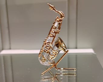 Figurine en cristal Swarovski - Saxophone Memories Swarovski - Figurine en cristal - Or - Retraité