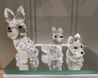 Articolo promozionale per il compleanno di VDF! Swarovski Fox Family - Set di figurine di volpi in cristallo Swarovski - IN SCATOLA