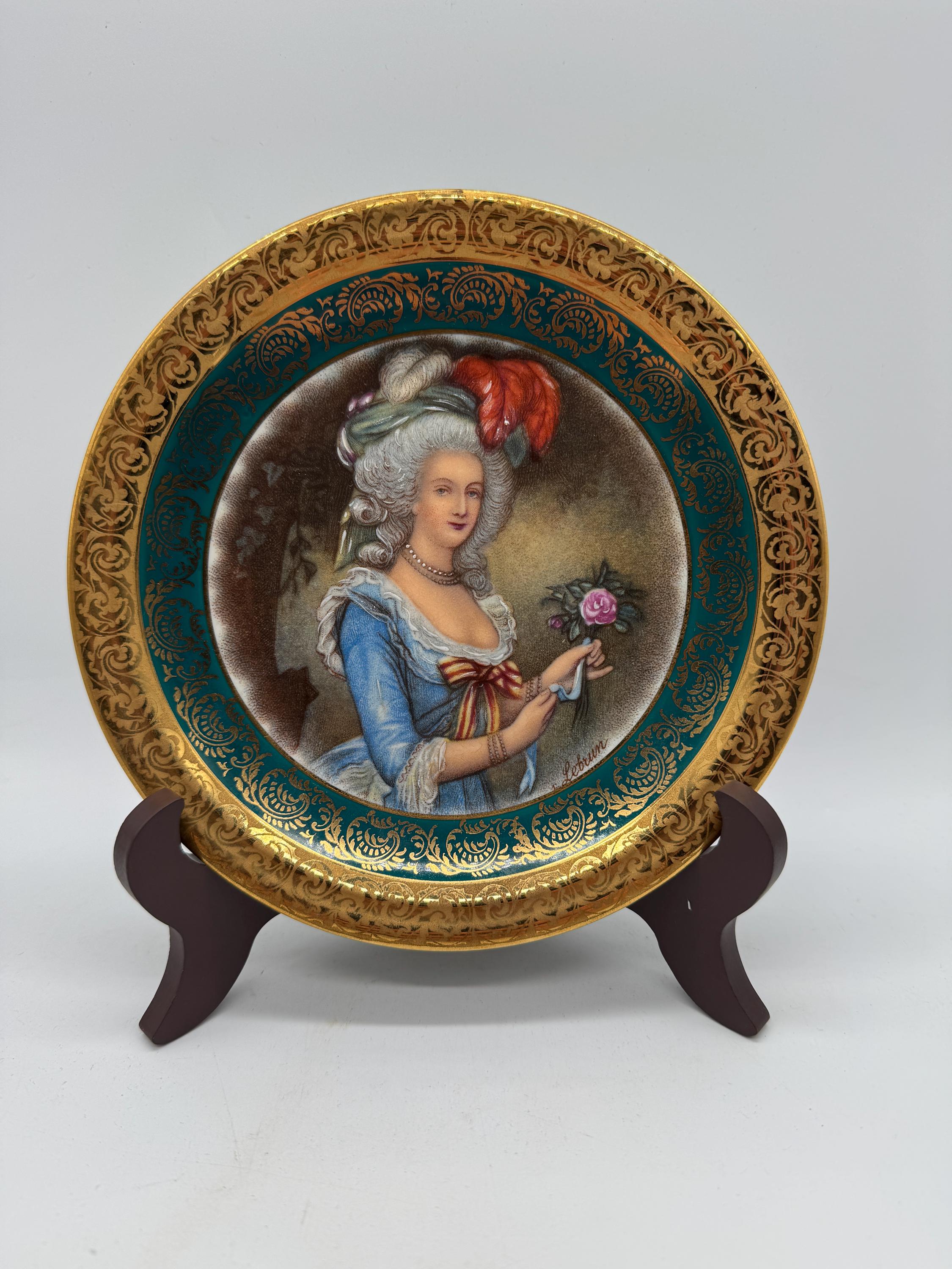 Broche Portrait Miniature KPM Porcelaine Peinte à Main 19ème Siècle | Femme Aristocrate, Plaqué Or, Occasion
