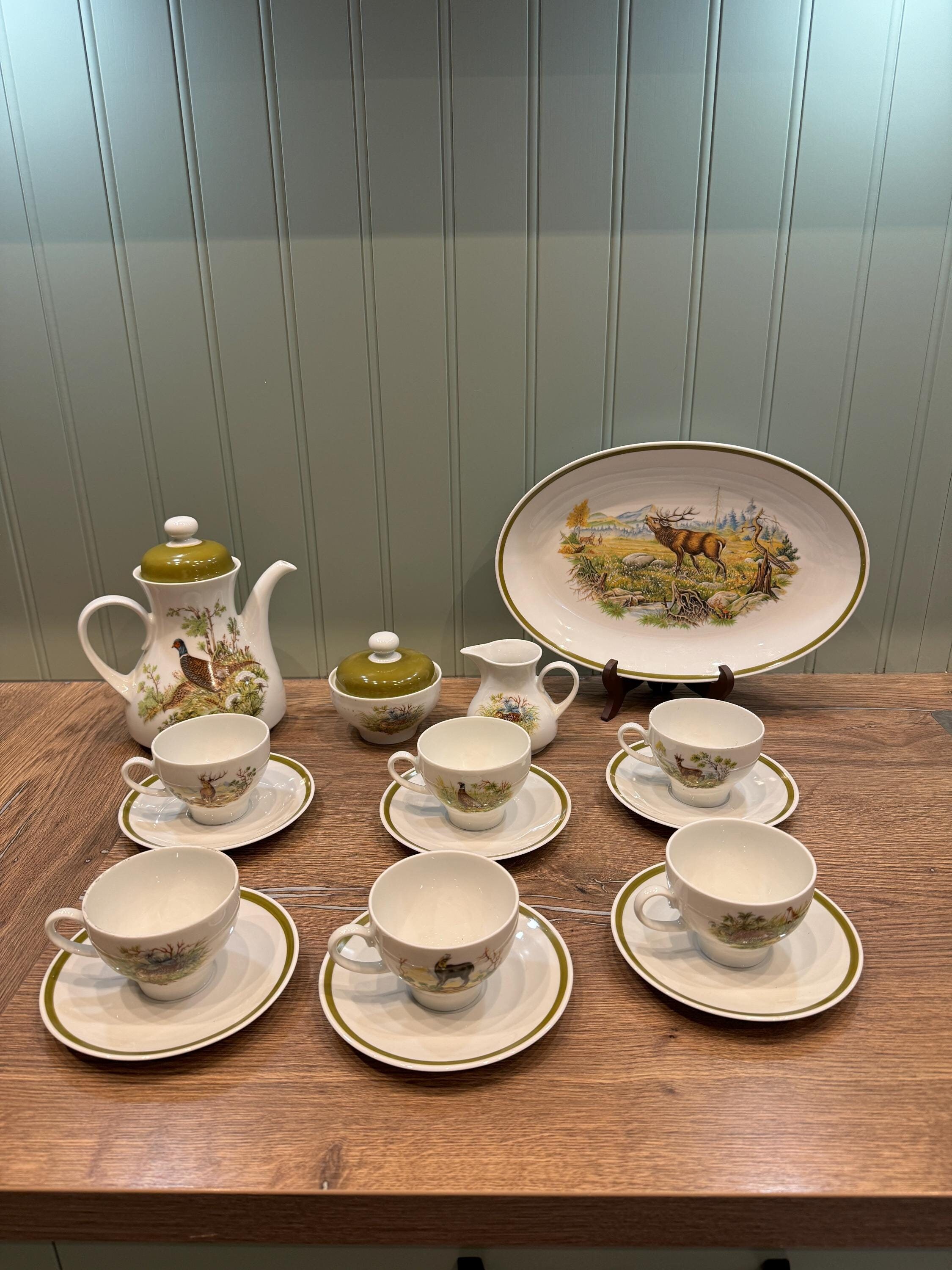 Bavaria Winterling Porcelain Hunting Service - Tea Set - Coffee