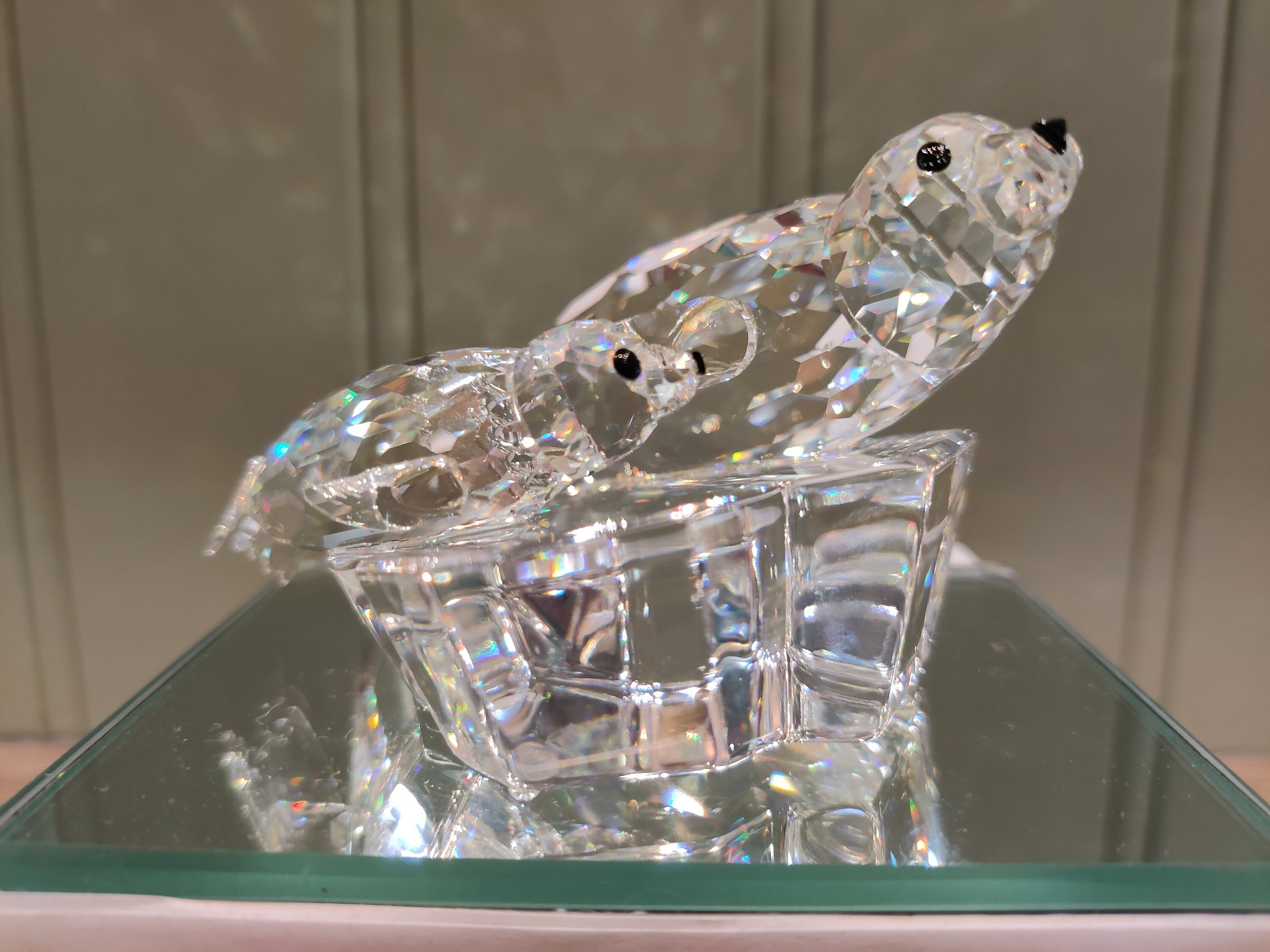 ✨箱付き✨SWAROVSKI チューリップクリスタルオブジェ SWAROVSKI STRASS®40mm Crystal Ball w/ Silver Top