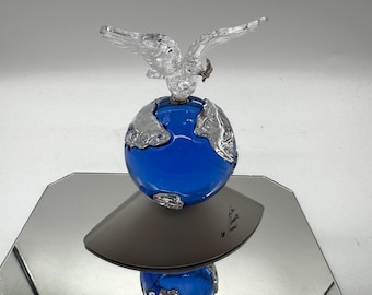 Swarovski Planet 2000 クリスタル地球儀ミレニアム Swarovski Crystal Planet Vision 2000 Rotating Peach Dove