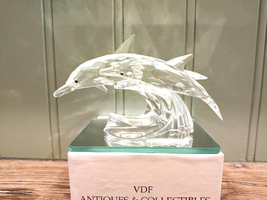 Swarovski Crystal Dolphins Figurine - Annual Edition 1990 - Etsy