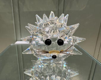 Erizo Swarovski con bigotes - figura de cristal - animal - vidrio - DAÑADO