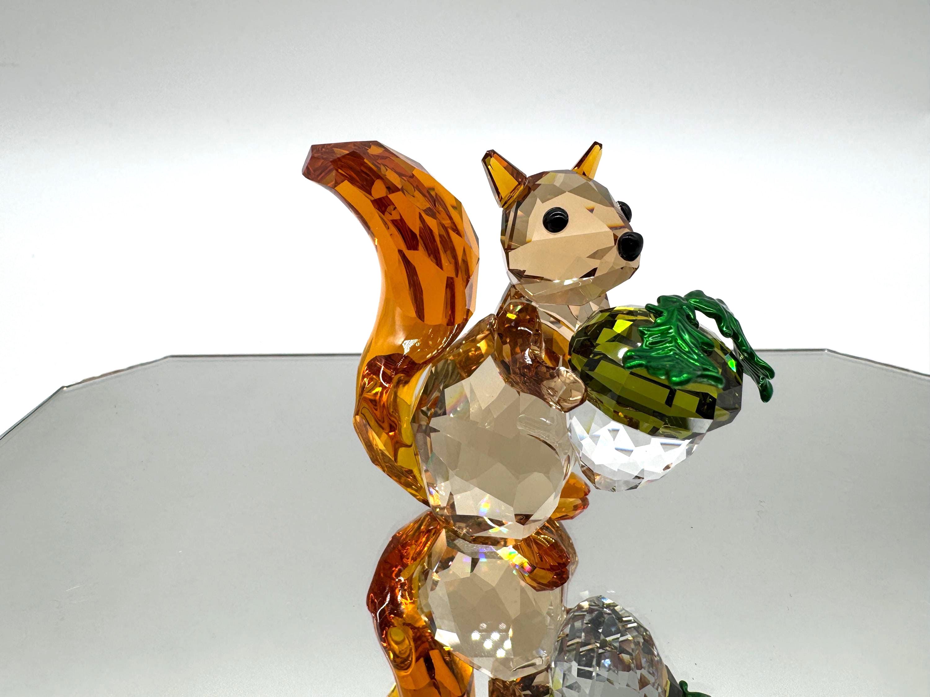 Swarovski Crystal Squirrel Figurine – Idyllia Acorn, Brown Tones