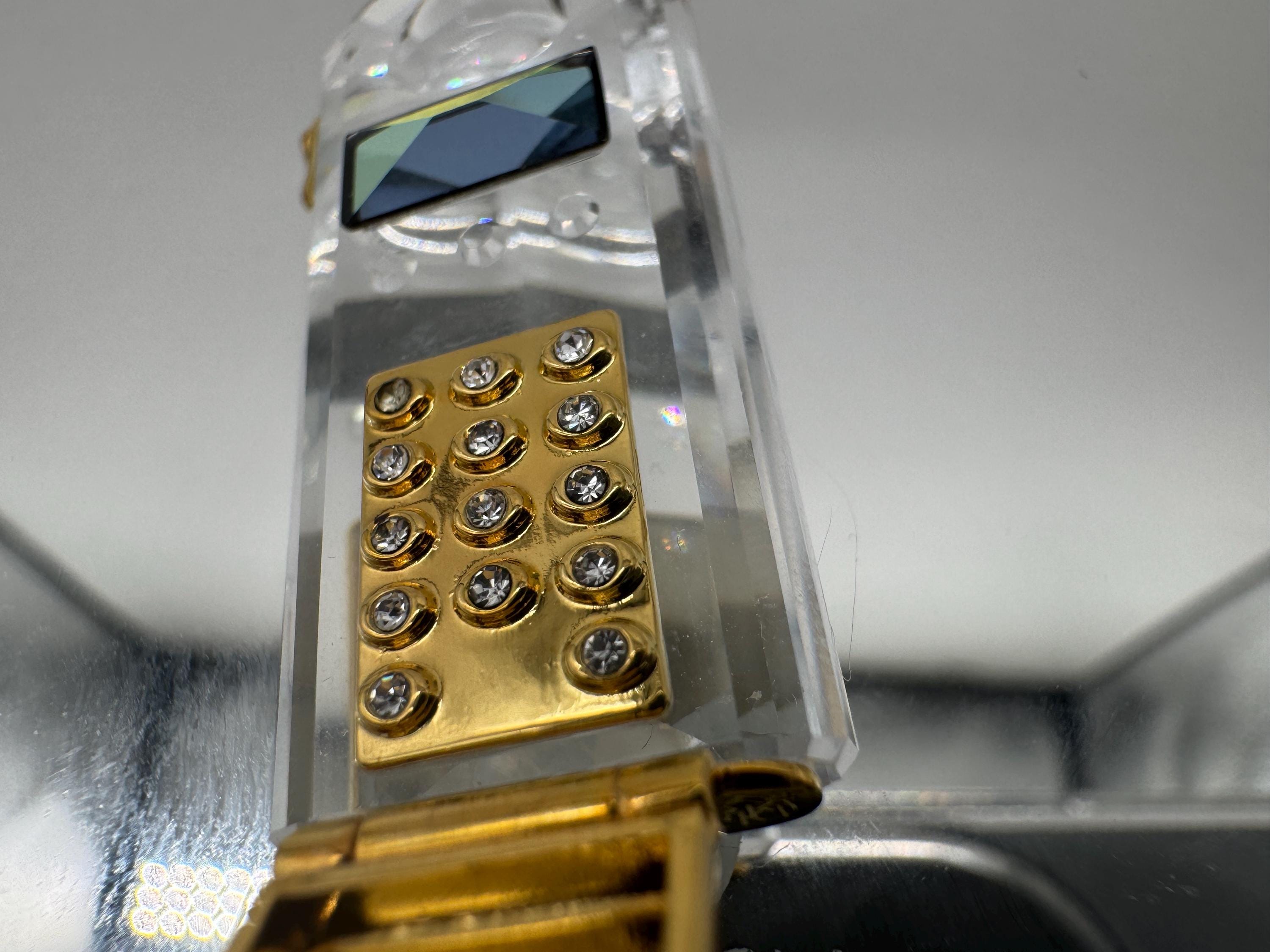 SWAROVSKI カットクリスタル 電話型置物　A039 Swarovski Crystal Mobile Phone Figurine - Gold Accents - Retired