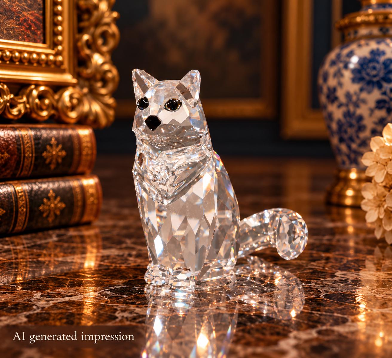 Retired Swarovski Crystal Cat - Etsy
