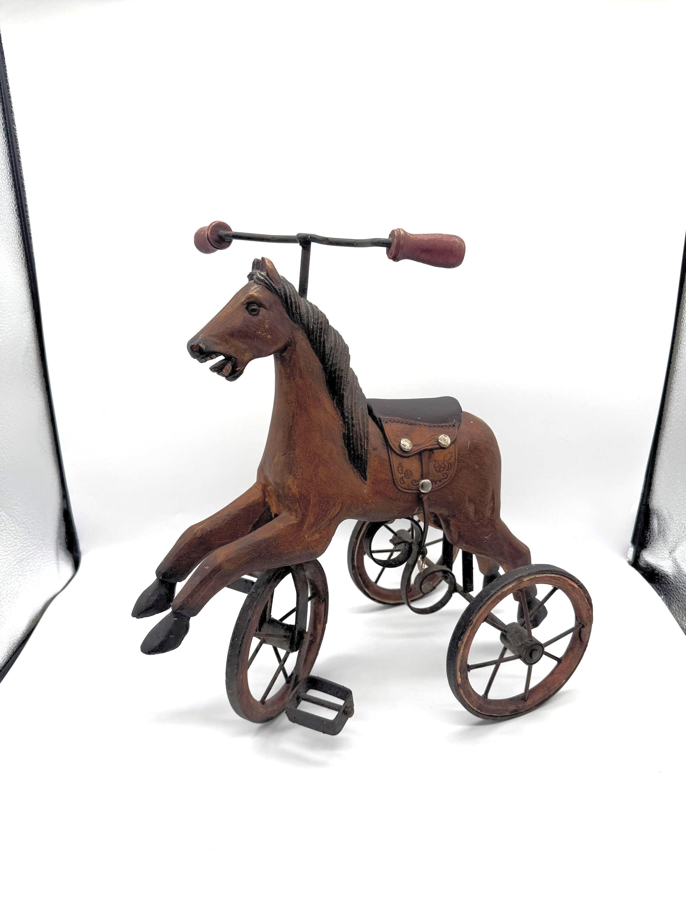 Ancien Cheval Tricycle En Bois Et Métal – Fin XIXe, Très Bon état