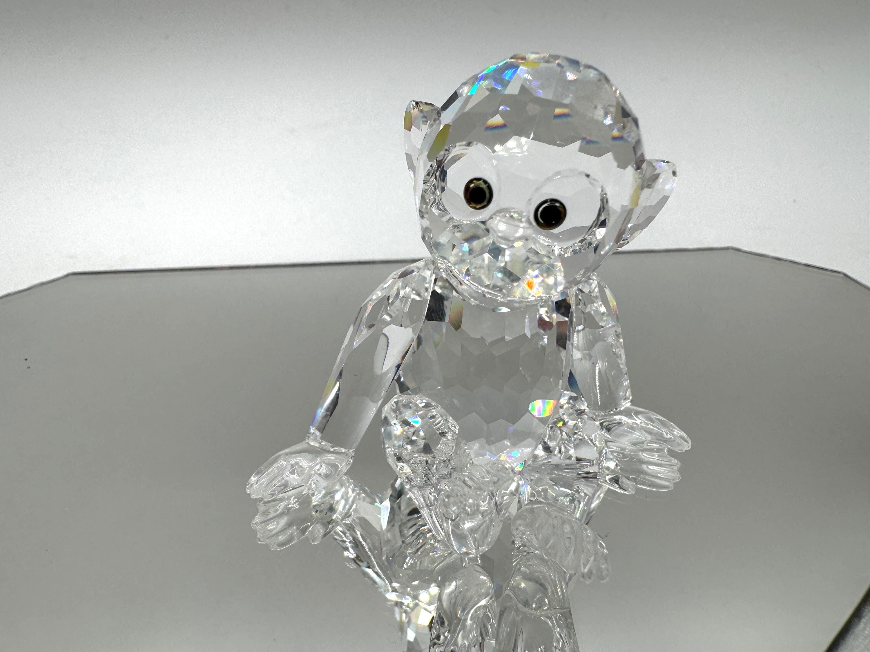 SWAROVSKI スワロスキー 猿 モンキー ペア Swarovski Chimpanzee - Chimp - Monkey - Crystal Figurine - BOXED