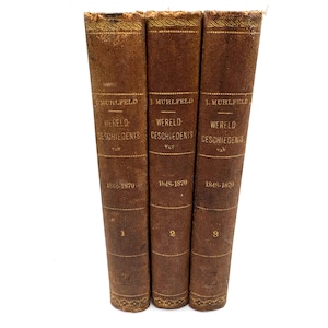 Vintage 3-Volume Set – &quot;Wereldgeschiedenis van de Jaren 1848-1870&quot; – Julius Mühlfeld (Dutch Edition), 1873–1875