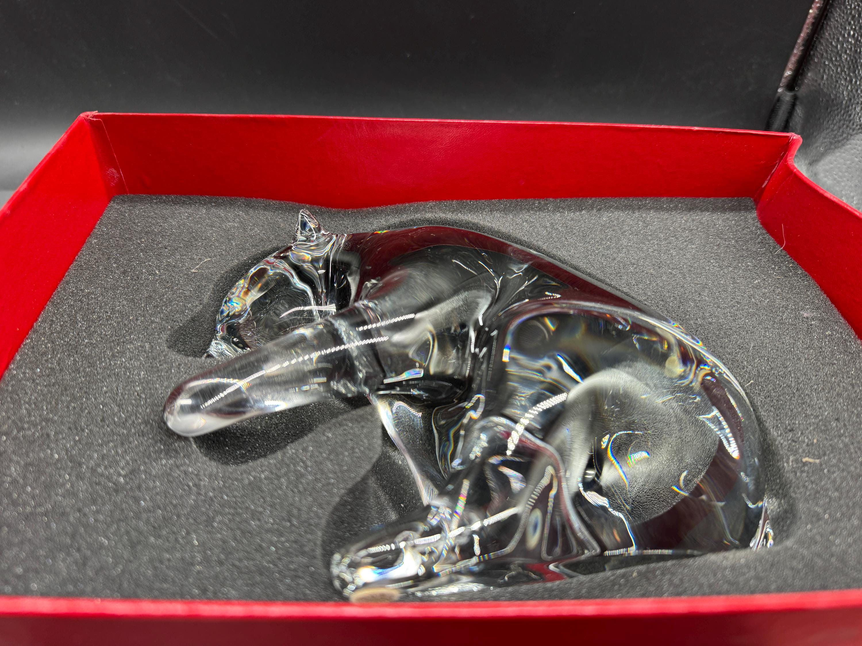 Baccarat クリスタル人形 オリジナルボックス付き French Late 20th Century Baccarat Crystal Bear – Signed – With Box