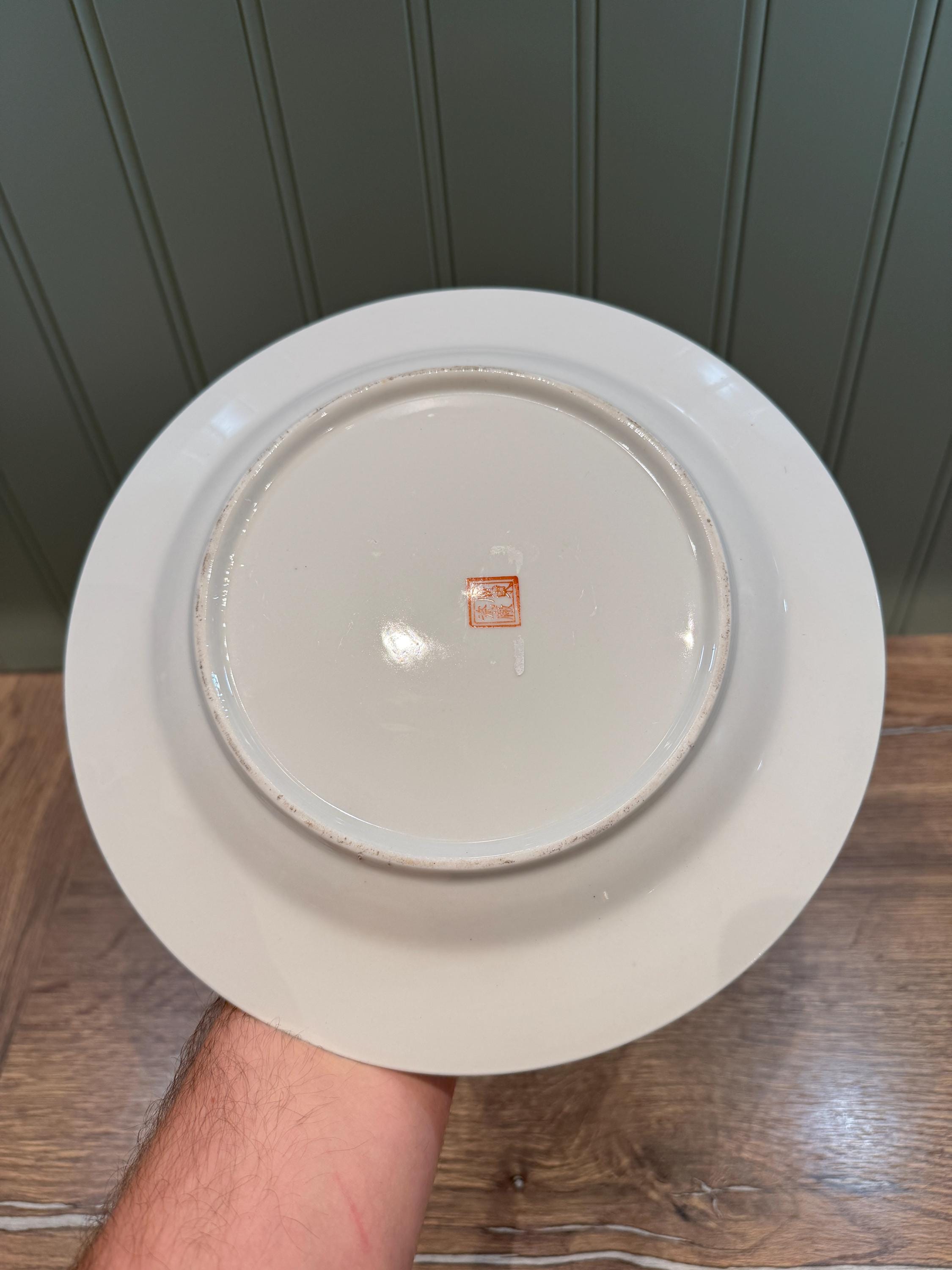 中国の多色磁器皿 - 鳥と花の装飾 - 20 世紀の装飾皿 - 手描き - Etsy 日本