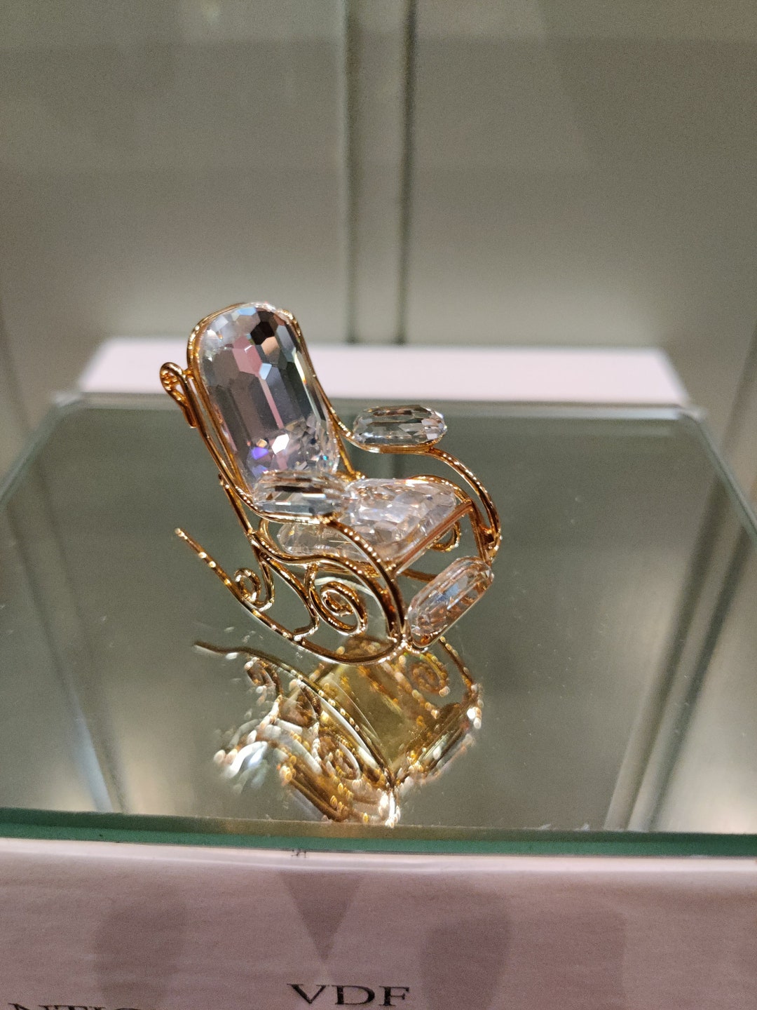 Swarovski Crystal Memories Rocking Chair Gold - Crystal Figurine ...
