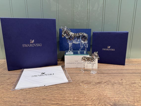 Swarovski Crystal Zebra Figurines: Amai & Zuri, Annual Edition