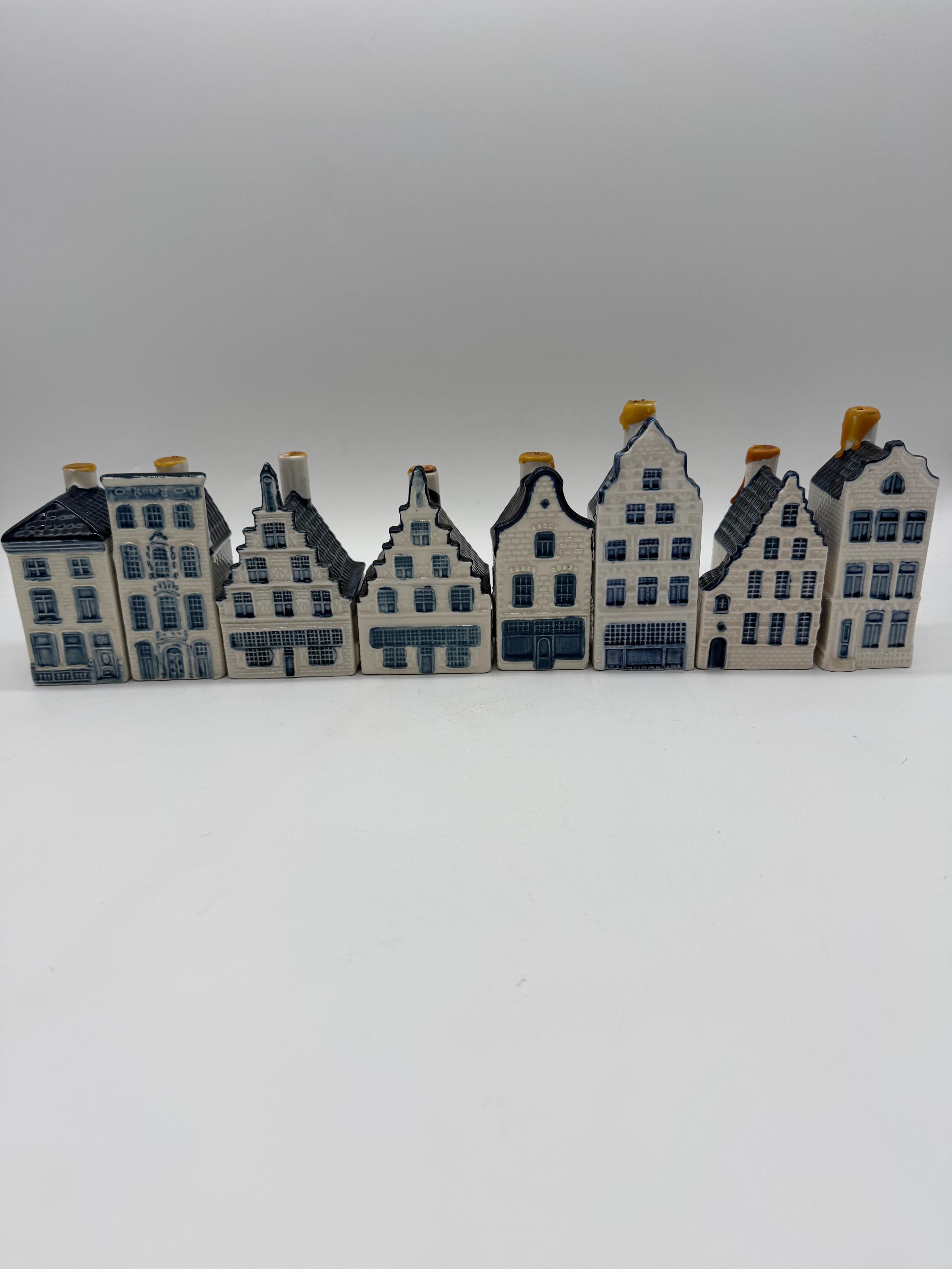 Vintage Henkes KLM Delft Blue Miniature Houses – Authentic Dutch