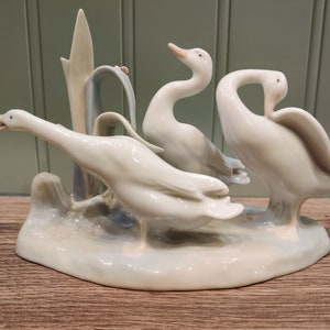 Lladro #4549  figurine drie ganzen - porselein figuur - Gemaakt in Spanje - Handgemaakt - design Fulgencio Garcia