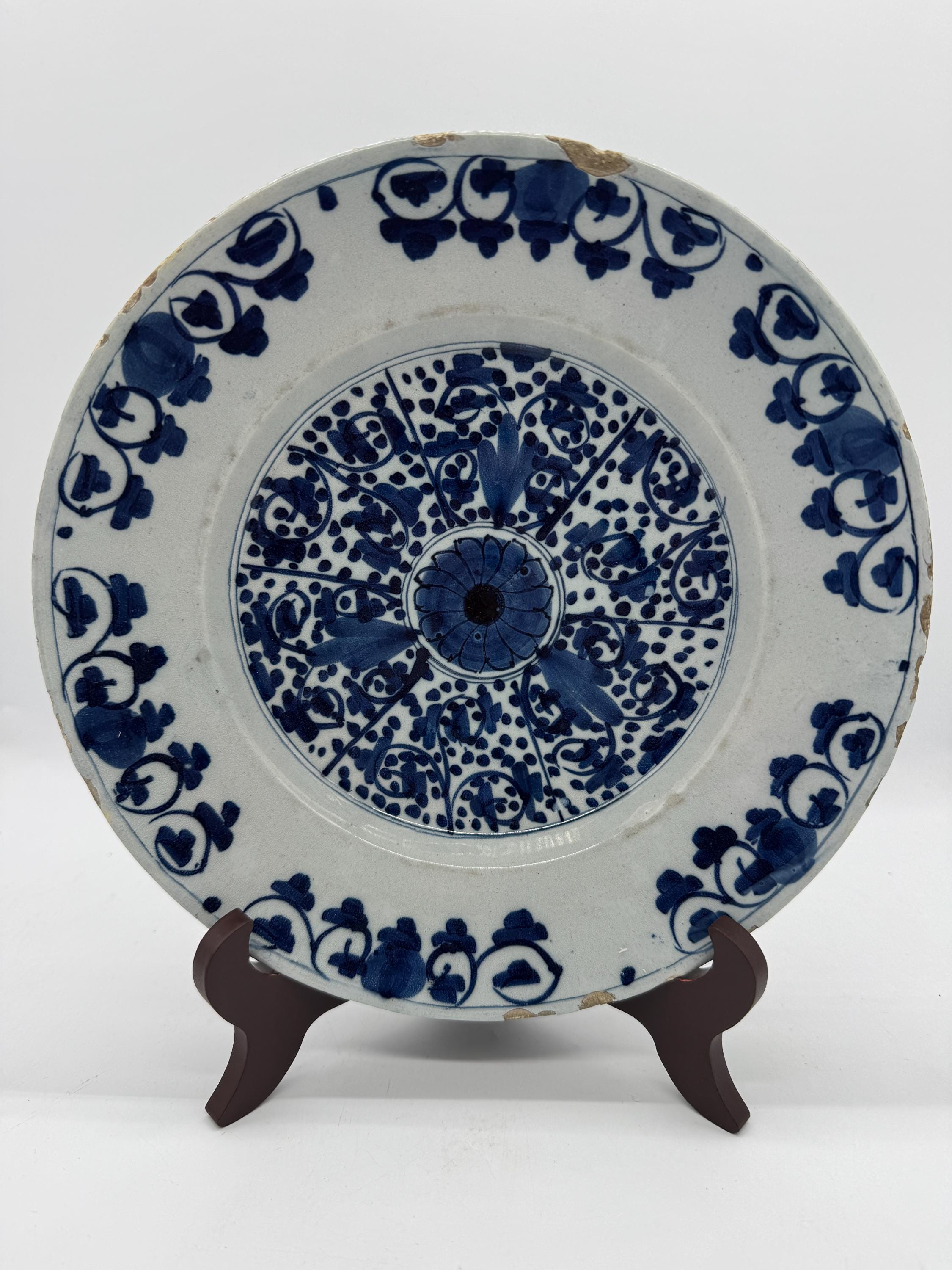 18世紀オランダのデルフト青白磁皿 - 錫釉陶器 - 1740-1760年頃 - Etsy