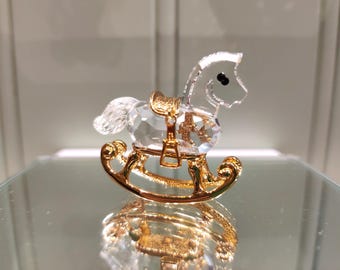 Swarovski Rocking Horse Gold - Kristallen beeldje - Boxed