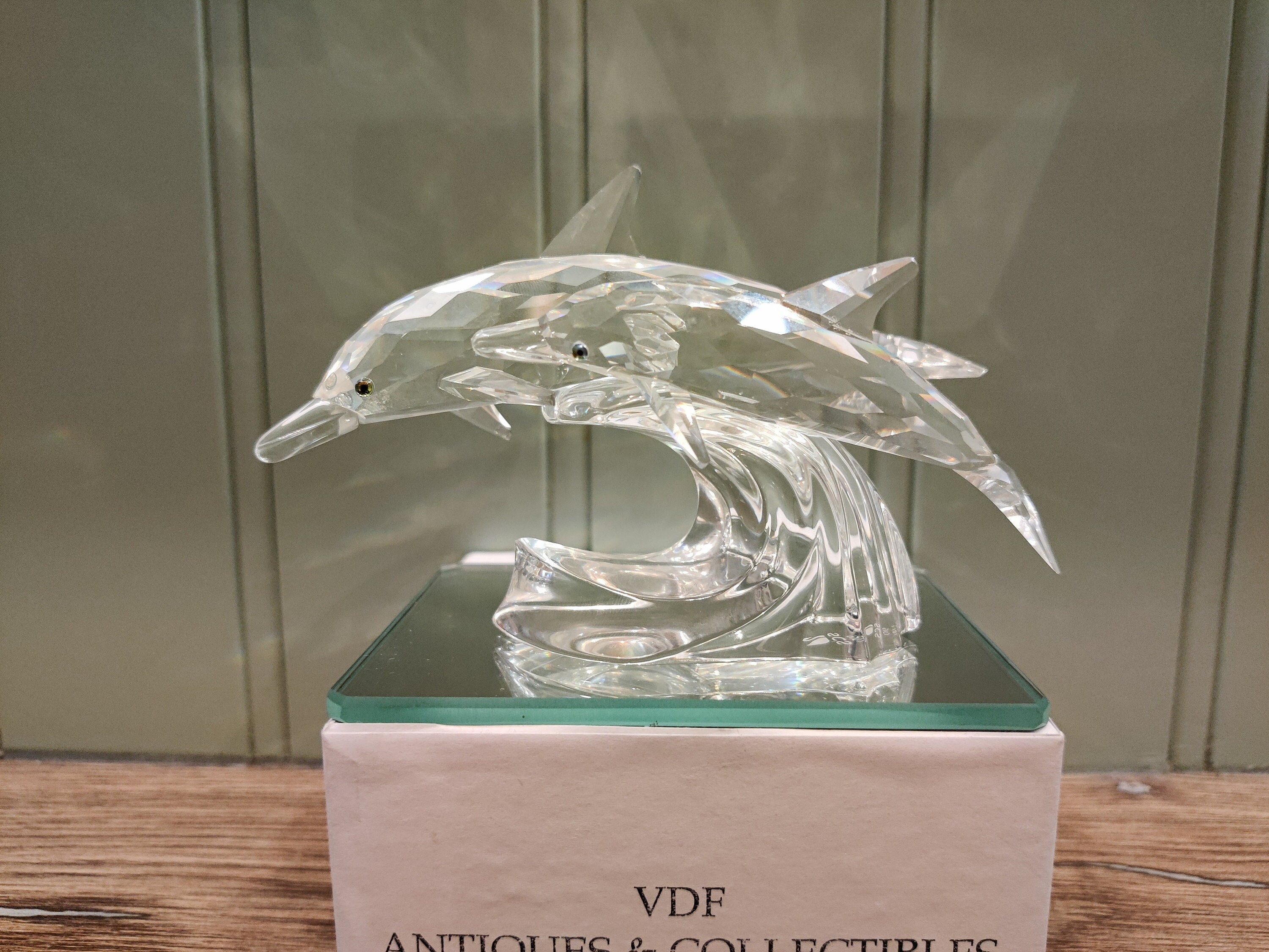 Swarovski Crystal Dolphins Figurine - Annual Edition 1990 - Etsy