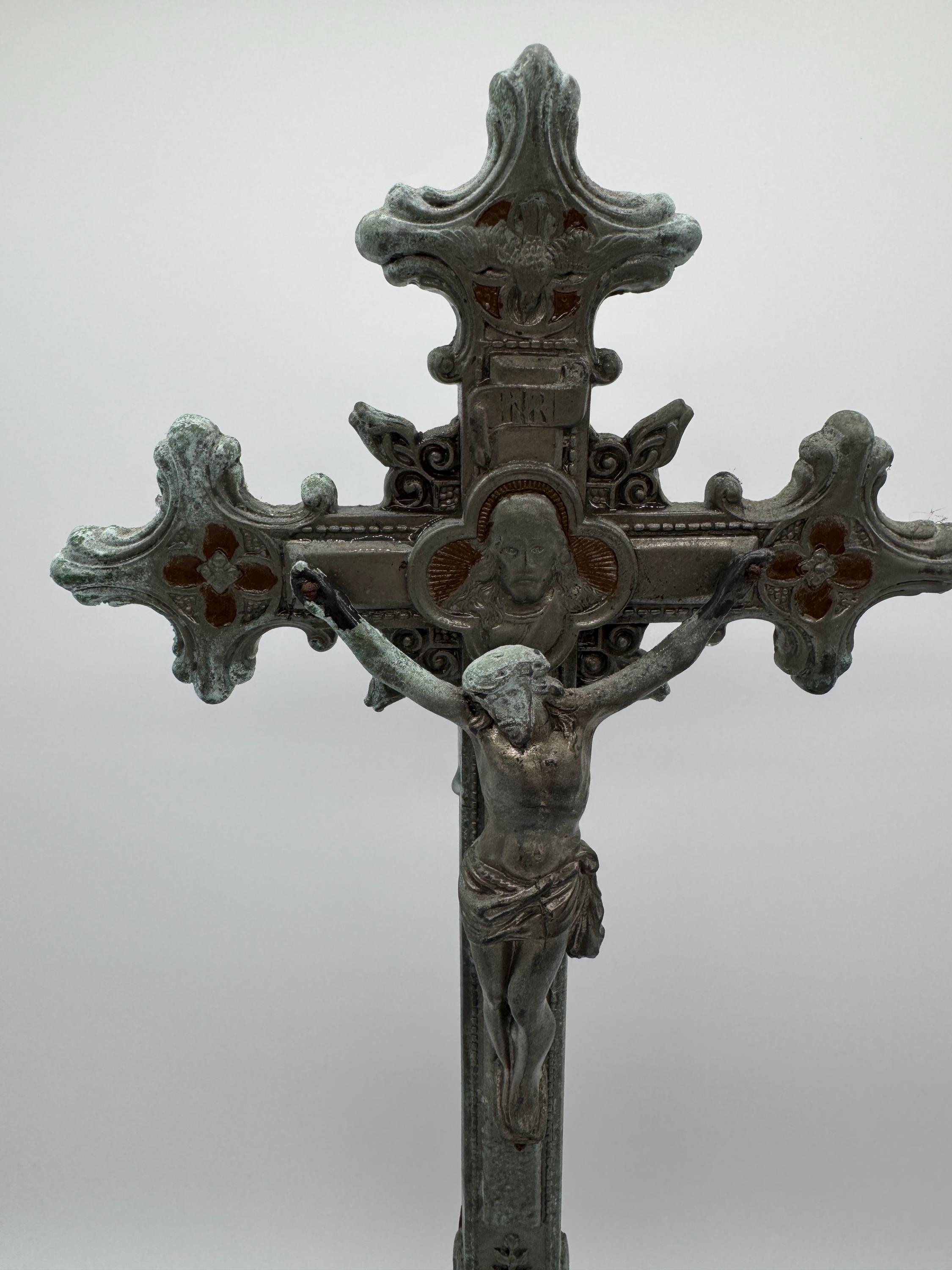 テ*ア様 【アンティーク】金属製 十字架 イエス像 ロザリオ付き neck-976-2.jpg