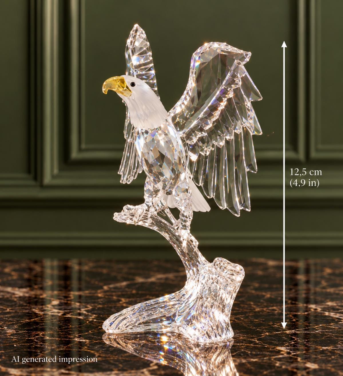 水晶　鉄製イーグル　置物　重量級 Swarovski Crystal Figurines Eagle - Etsy