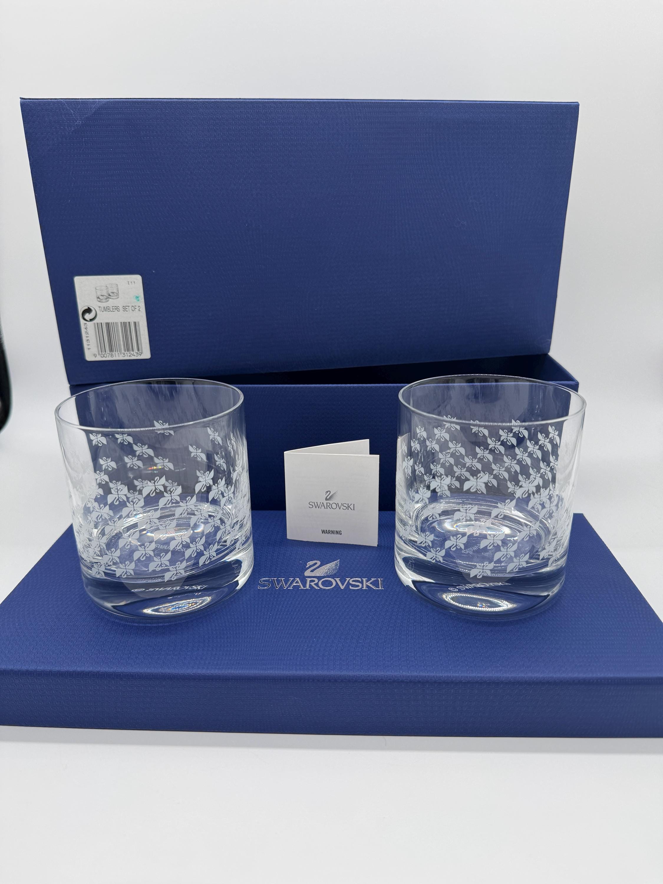 Swarovski Crystalline Whiskey Tumblers - Boxed Pair - Gift for Him 