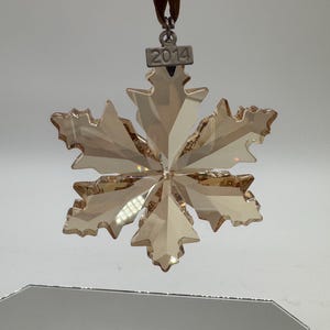 Swarovski Crystal Christmas golden shadow snowflake - golden snow flake ornament - Swarovski crystal - Christmas ornament