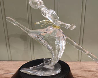 スワロフスキークリスタル カタツムリの置物（葉っぱの上） - 箱入り